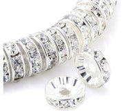 Beads, Jewelry Spacer Beads (Silver color, 10 beads)