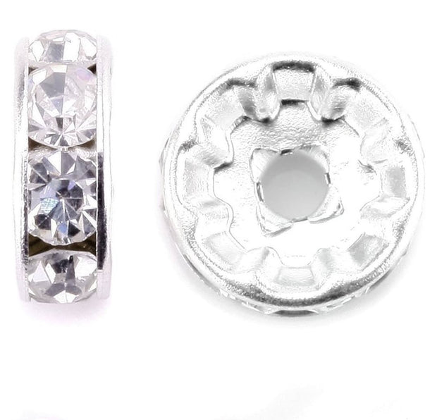 Beads, Jewelry Spacer Beads (Silver color, 10 beads)