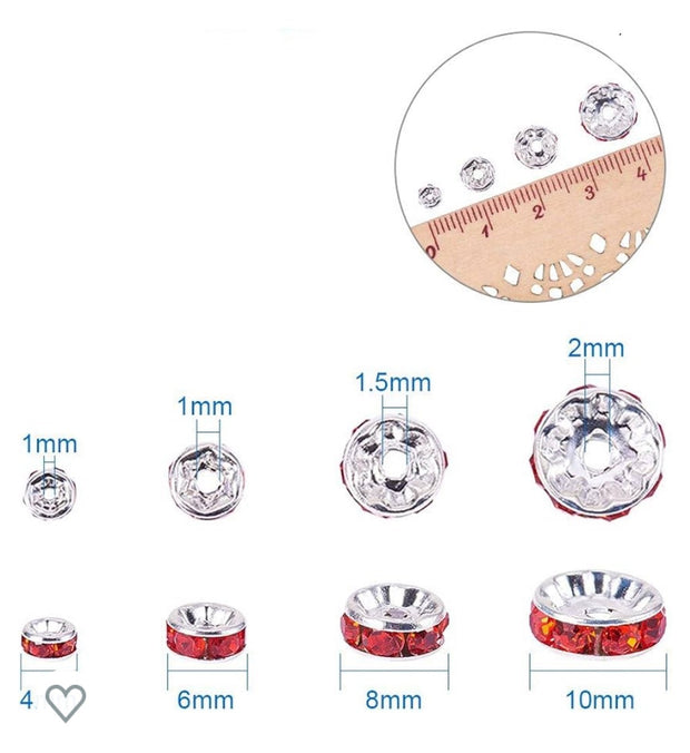 Beads, Jewelry Spacer Beads (Silver color, 10 beads)