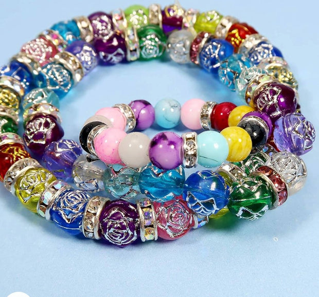 Beads, Jewelry Spacer Beads (Silver color, 10 beads)