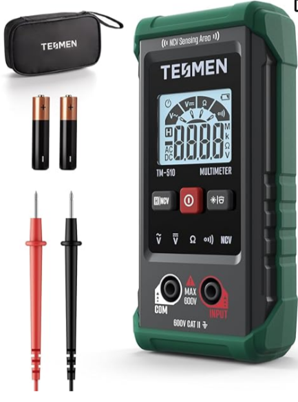 Tesmen Multimeter TM-510, 4000 Counts, Smart Measurement, Color Green