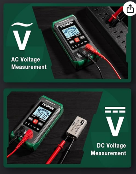 Tesmen Multimeter TM-510, 4000 Counts, Smart Measurement, Color Green