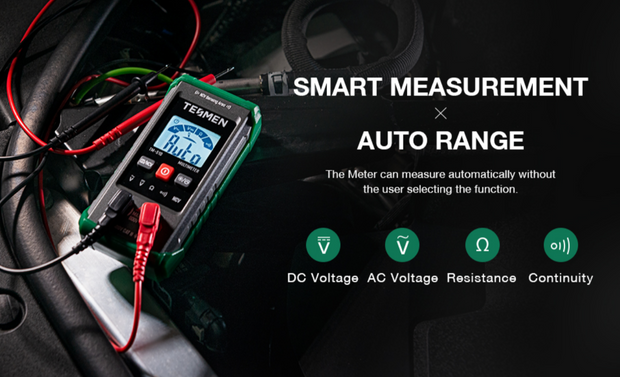 Tesmen Multimeter TM-510, 4000 Counts, Smart Measurement, Color Green