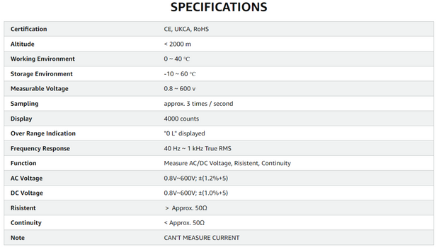 Tesmen Multimeter TM-510, 4000 Counts, Smart Measurement, Color Green
